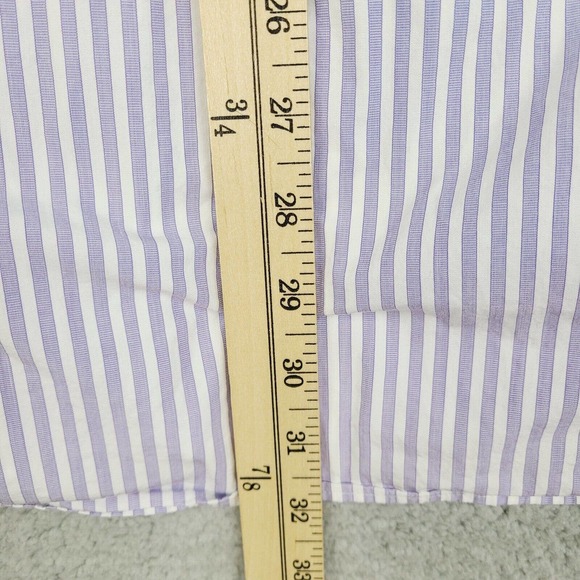 Tommy Hilfiger Shirt Mens XL 17.5 34/35 White Purple Striped Button Down - Picture 11 of 11